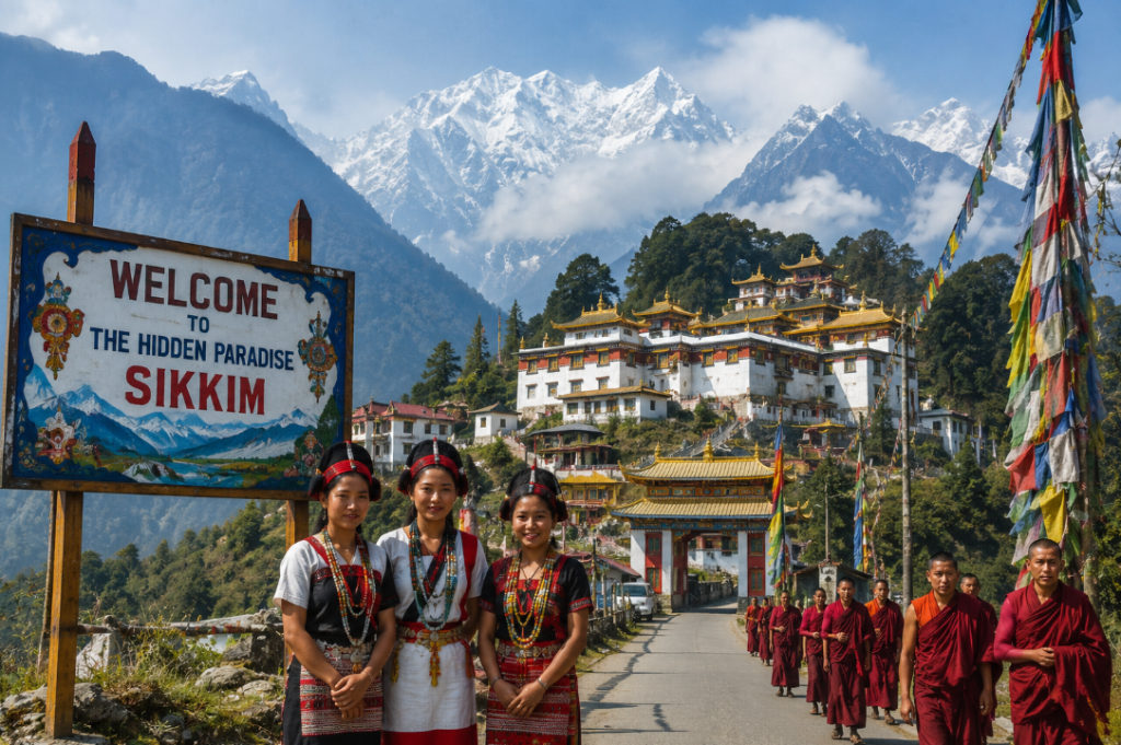 Nagaland con Sikkim y Arunachal en India