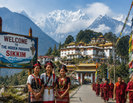 Nagaland con Sikkim y Arunachal en India